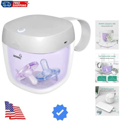 Mini USB Recargable Chupete Desinfectante - Eficiente 99.99% Limpieza en 59 Secs Foto 1 de 4