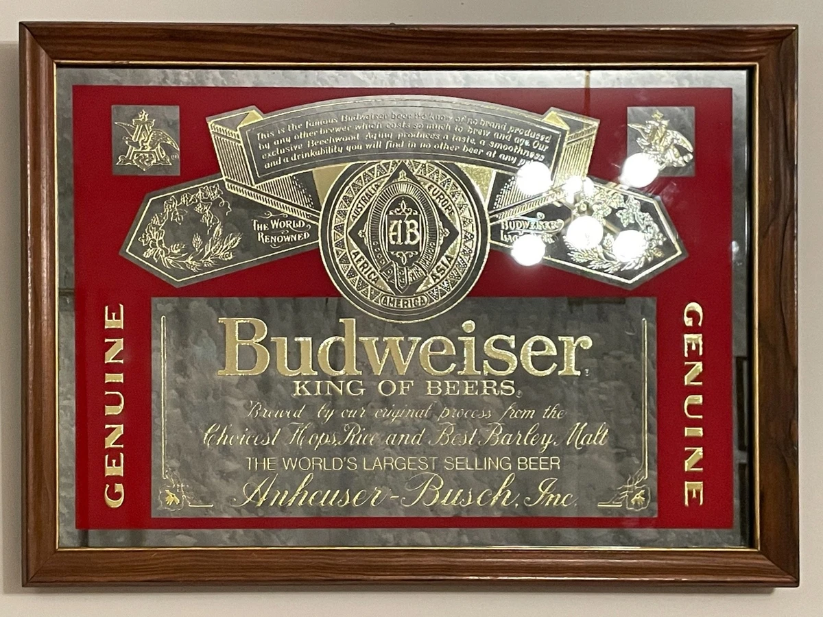 Anheuser Busch Mirror In Collectible Budweiser Signs & Tins for