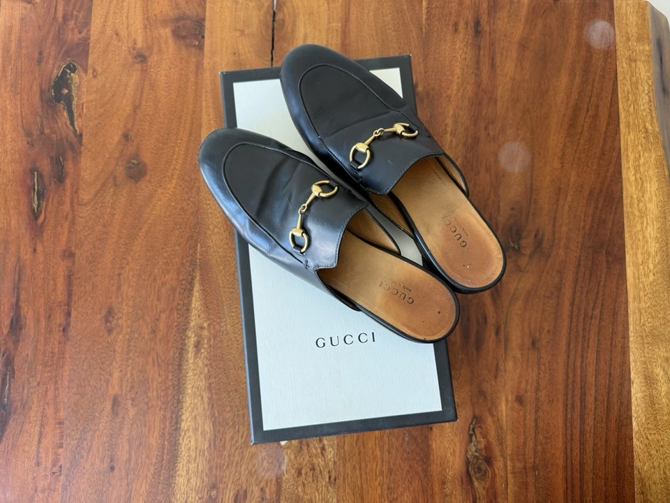 Mocasín Gucci Princetown Mule para mujer, talla 7 - negro Foto 1 de 4
