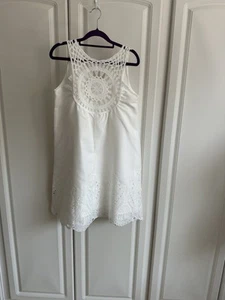 BN Ladies White Sleeveless Shein Dress Size M EU 38 US 6 - Picture 1 of 7