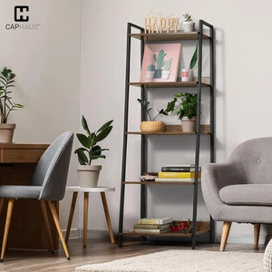 5 Ebenen Leiter Bücherregal, 24 Zoll Breite freistehendes Regal, Bücherregal Regal St... - Bild 1 von 12