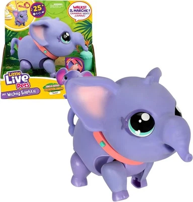 FAMOSA Little Live Pets Interactive Elephant Toots Runs & Makes Sounds With Leash New