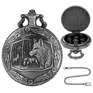 7pcs/Set Mini RPG Dices Metal DND Dice Wolves In The Forest Engrave Pocket Case - Bild 1 von 14