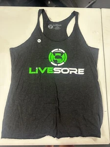 NWOT LiveSore Women’s Sz 2XL Heather Black Lime Tank Top Free Shipping - Picture 1 of 2