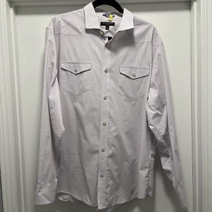 Camisa Banana Republic Para Hombres XL Geométrica Púrpura Perla Elástica a Presión Mezcla de Algodón - Imagen 1 de 13