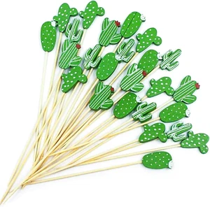 100PCS Bamboo Sticks Cocktail Picks,4.7 Inch Handmade Bamboo Toothpicks Fruit Ka - Picture 1 of 7