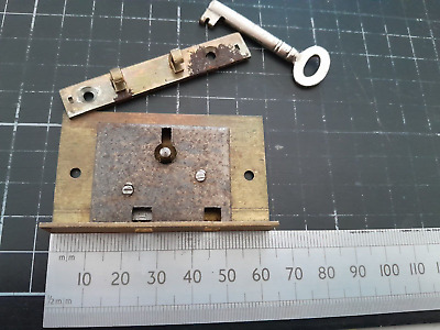 Brass/Steel Box Lock 1 Key 63mm X 38mm (4002) 1 Key 2 Lever • 17.83€