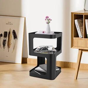 3 Tiers Coffee Table Modern Side Table Sofa Side End Table Bedside Tables Black - Picture 1 of 17