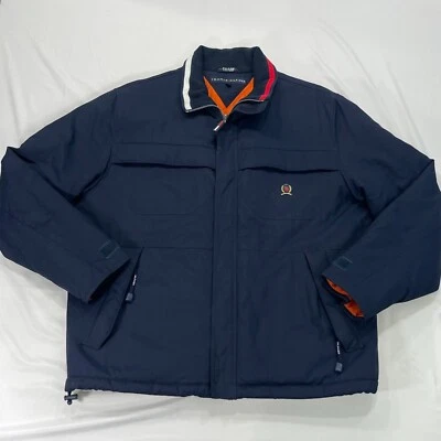 Chaqueta Tommy Hilfiger Vintage Y2K Para Hombre Grande Azul Aislado Acolchado Abrigo de Invierno Foto 1 de 4