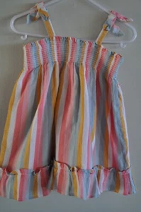 Janie & Jack Dress Baby Girl size 18-24 Months Summer Sundress Striped - Picture 1 of 7