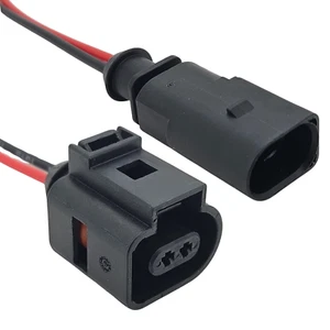 2 Pin Male & Female Connector Sensor Plug Kit Fits VW & AUDI 1J0973802 1J0973702 - Picture 1 of 14