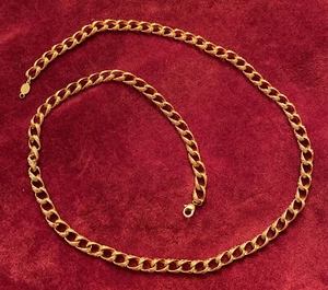 Collana elegante vintage marcata Napier 30” tono oro testurizzato cordino catena - Foto 1 di 5