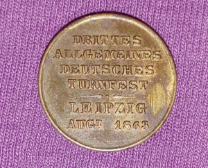 MEDAILLE - 3. DEUTSCHES TURNFEST 1863 LEIPZIG - VINTAGE - Bild 1 von 2
