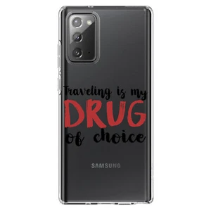 Clear Case for Galaxy Note Traveling is My Drug of Choice - Picture 1 of 7