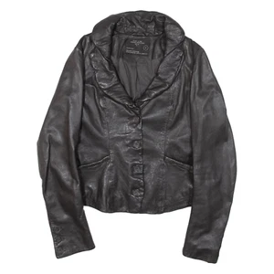 ALL SAINTS Womens Blazer Jacket Black Leather S - Picture 1 of 6