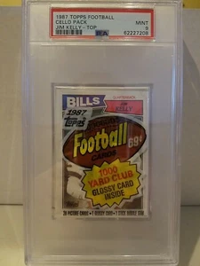 1987 Topps Football Cello Pack Jim Kelly Rookie on Top Psa 9 Mint - Picture 1 of 1
