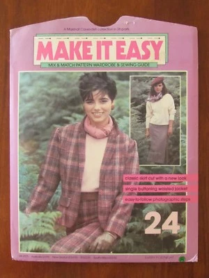 MAKE IT EASY PATTERN #24 LADIES JACKET SKIRT PLEATS SWIMSUIT 8-16 UNCUT - Image 1 of 2