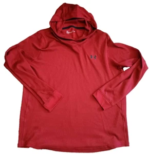 Under Armour Hooded Thermal Shirt Mens XL Maroon Solid Long Sleeve Pullover - Picture 1 of 5
