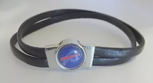 NFL Buffalo Bills BLACK LEATHER BRACELET MAGNETIC Closure 7 INCHES - Picture 1 of 1