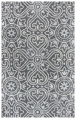 Rizzy Rugs Gray Leaves Tufted Bulbs Petals Contemporary Area Rug Floral OU957A - Image 1 of 4