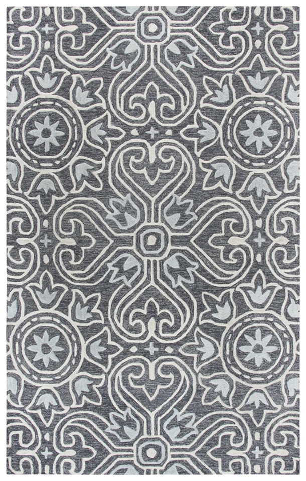 Rizzy Rugs Gray Leaves Tufted Bulbs Petals Contemporary Area Rug Floral OU957A - Image 1 of 4
