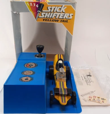 Hasbro Vintage Stick Shifters Drag Racing Yellow Tail Complete & Working - Image 1 of 4