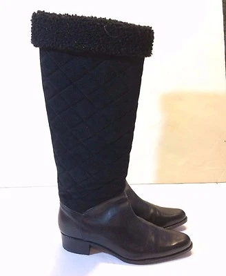 Botas de invierno Te Casan NY altas acolchadas de piel negras gamuza/cuero talla 36 EE. UU. talla 6 Foto 1 de 4