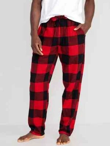 Nuevo con etiquetas Pantalones de pijama de franela a cuadros Búfalo rojo azul marino antiguo salón para dormir hombres S M L - Imagen 1 de 4