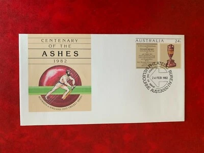 AUSTRALIA 1982 PSE 048 FDI CRICKET ASHES URN MELBOURNE CACHET - Image 1 of 2