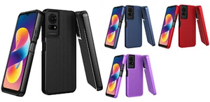 For TCL K24 T434D ​​Texturized Dotted Hybrid Case Phone Cover - Picture 1 of 24