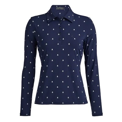 Nuevo Polo G/Fore Top Talla XS Logo Calavera Preppy Azul Marino Golf Pickleball Resort Foto 1 de 4