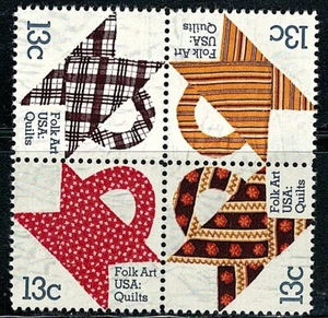 US Block of 4 American Folk Art Scott# 1745-1748, (MNH) - Picture 1 of 2