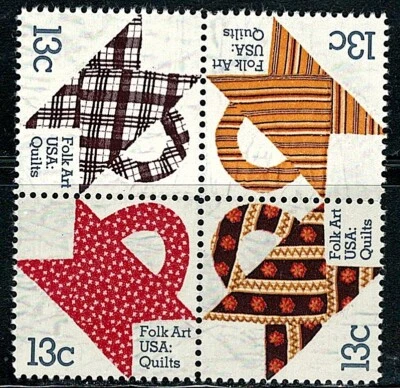 US Block of 4 American Folk Art Scott# 1745-1748, (MNH) - Image 1 of 2