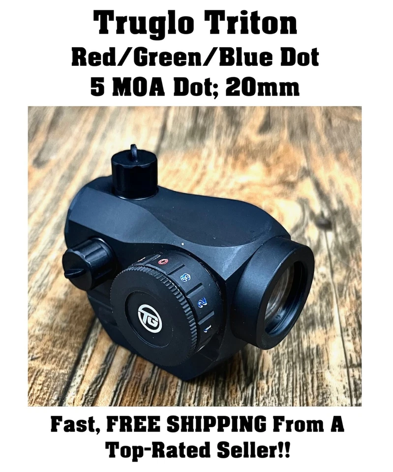Truglo Triton 红/绿/蓝点瞄准镜适用于步枪、手枪、猎枪、枪口装载机 — 第 1/4 张图片