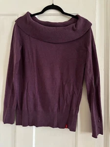 Esprit boat neck sweater stretch cotton purple M - Picture 1 of 7