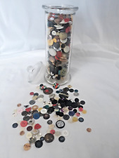 Collectible/Vintage Button Lot Metal, Glass, MOP, & More Includes Glass Jar 400+