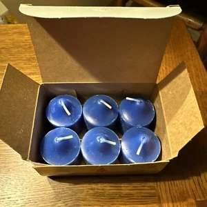 NOS Retired PartyLite Box of 6 Royal Blue Votive Candles Ocean Mist V0664 - Picture 1 of 6