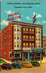 ROCHESTER, MINNESOTA - HOTEL MARTIN - POSTAL DE LINO VINTAGE - Imagen 1 de 2
