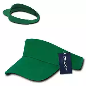 Kelly Green Brushed Cotton Golf Tennis Plain Blank Adjustable Sun Visor Cap Hat - Picture 1 of 2