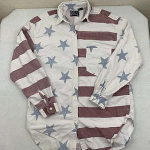 Quizz Vintage Women’s Size Medium Shirt USA Flag America Red White Blue Button - Picture 1 of 7
