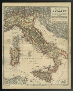originale Landkarten Map Geographie ITALIEN - Bild 1 von 1