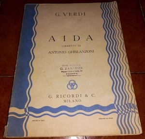 Giuseppe Verdi Aida Notenblatt Für Gesang Und Klavier Ricordi - Bild 1 von 5