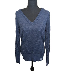 Suéter Helly Hansen Mujer Azul Tejido con Cable 100% Lana Merino Preppy Informal Grande - Imagen 1 de 13