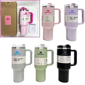 40oz Stroh Kaffee Isolierung Cup W/Griff Tragbare Edelstahl Wasserflasche - Bild 1 von 16