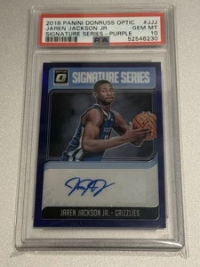 2018-19 Optic Signature Series Jaren Jackson Viola Auto #JJJ Rookie RC PSA 10 - Foto 1 di 2