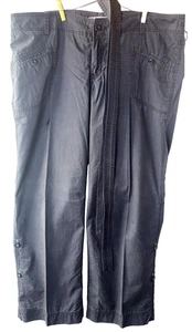 Pantaloni vintage Gap donna 16 larghi rotolo linguetta gamba cargo utility neri sbiaditi larghi - Foto 1 di 8