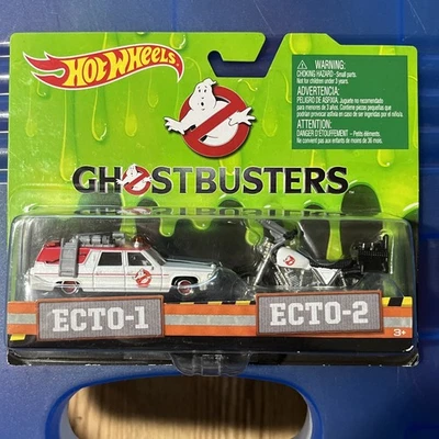 NUEVO Hot Wheels Ghostbusters 2 JUEGO DE VEHÍCULOS Ecto-1 Cadillac/Ecto-2 motocicleta 1:64 Foto 1 de 4