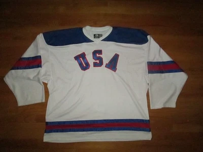 Réplica Team USA 1980? Camisa olímpica de hóquei OT feita nos EUA alça de luta tamanho 58 - Imagem 1 de 4