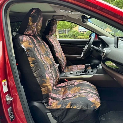 Front Seat Cover Durable Pink Camo Canvas For KIA Magentis - Image 1 of 4