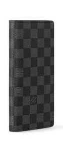 Louis Vuitton N62665 Brazza Grey Damier Graphite Canvas Long Wallet AT Initials - Bild 1 von 8